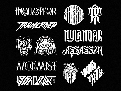 Logos barber logo black metal logo death metal logo game logo gothic gothic logo lettering lettering logo logo logos logotype modern music logo rap logo tattoo logo typography