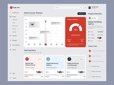 Task Management Dashboard dashboard dashboard design design task task management dashboard ui design user interface