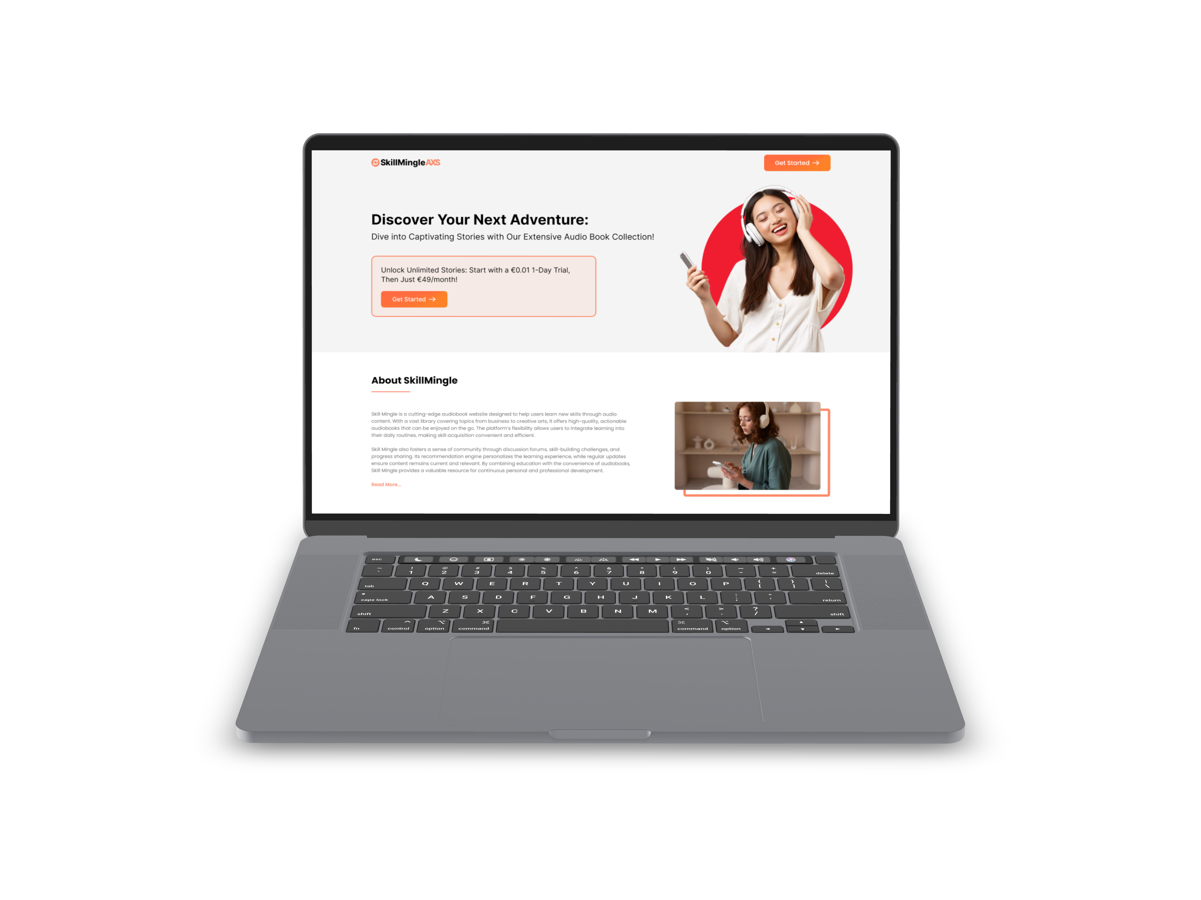 SkillMingleAXS Audiobook Website Design app design branding design designer graphic design graphic designer illustration logo ui uiux