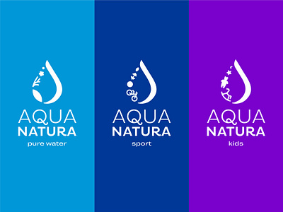 AQUA NATURA bottle branding drinking drop graphic design logo water