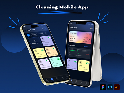 Cleaning Mobile App Design animation branding graphic design ui