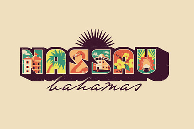 Nassau Bahamas T-Shirt design bahamas colourful dribbble weekly design challenge graphic design illustration nassau t shirt t shirt design weekly design challenge