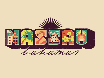 Nassau Bahamas T-Shirt design bahamas colourful dribbble weekly design challenge graphic design illustration nassau t shirt t shirt design weekly design challenge