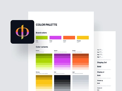 Design System Foundations app brand branding clean color palette color shades colours design design spec design system interface logo minimal modern style guide styleguide typography ui ux web app