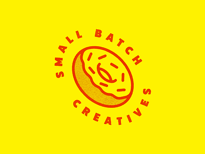 Small Batch Creatives • Logo Concept bakery branding concept design design studio donut doughnut logo minimal red screen print yellow