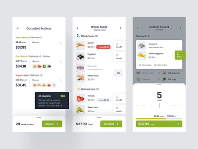 AI app for groceries ai app application artificial intelligence clean delivery design discount finance food order groceries delivery interface ios minimal mobile modern smart store ui ux