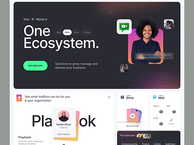Landing Explore branding design typography ui ux