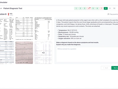 Medical Professional Testing System design front end development healthcare hire developers medical system online testing outsourcing software development staff augmentation testing testing system ui web development