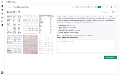 Medical Professional Testing System design front end development healthcare hire developers medical system online testing outsourcing software development staff augmentation testing testing system ui web development