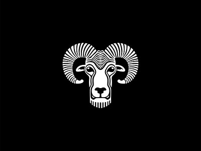 Ram Logo animal branding design emblem farm goat horns icon illustration lines logo mark mutton ram sheep vector vintage wool