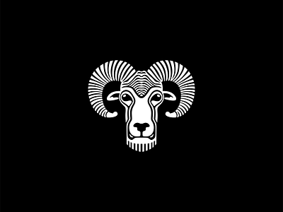 Ram Logo animal branding design emblem farm goat horns icon illustration lines logo mark mutton ram sheep vector vintage wool