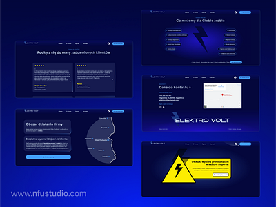 Elektro-Volt - website sections bolt design electric electrician electricity indigo landing page one page section sections thunder web design webdesign website