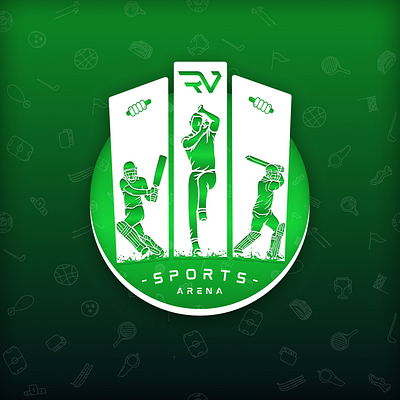 Rv Sports Arena boxcricker branding cricket design illustrator logo logodesign photoshop player sports