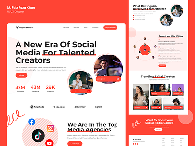 Social Media Agency Website agency website design landing page media agency social media social media landing page ui ui design ux ux design web design