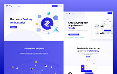 Crypto Landing Page UI 🔵 app blue clean design ui web website