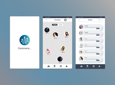 Commune Mobile App community app figma mobile app research ui user interface ux xd