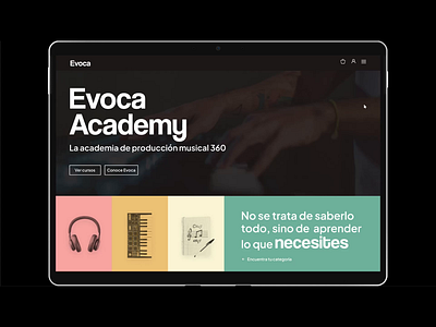 Evoca Academy Web academia academia musical academy area privada cursos online design diseño diseño ui diseño ux diseño web e commerce identidad ui ui design ux ux design web cusos web design web musical wireframe