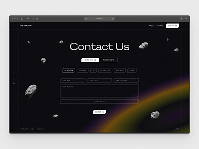 Astrona Contact Us Page app branding design graphic design illustration logo typography ui ux vector