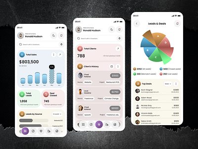 Intuitive Sales CRM App Design admin dashboard admin panel analytics chart crm crm app crm software dashboard dashboard app erp graphic design ios iphone mobile mobile app sales analytics sales crm sales management ui ui design ux