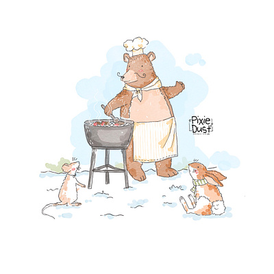 The Grill childrens book design digital art graphic design illustration illustrator kids kids illustrator picture book illustrations picture book illustrator procreate