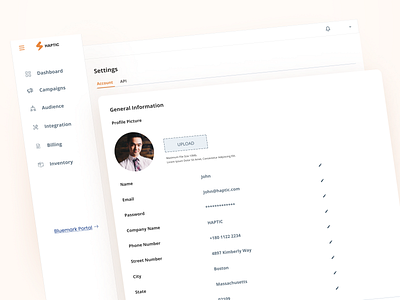 Profile Settings accessible account clean dashboard design dropdown illustration interface minamalistic portal product design profile responsive saas setting settings feature ui user interface ux web