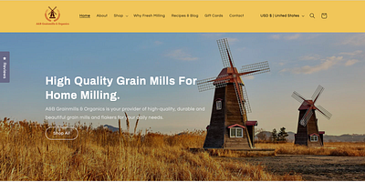 Shopify Website Design - A&B Grainmills e commerce redesign shopify website design website development