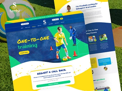 Samba Soccer Schools | Website landing page product design product management user experience user interface ux ui ux ui design website