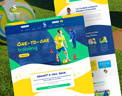 Samba Soccer Schools | Website landing page product design product management user experience user interface ux ui ux ui design website