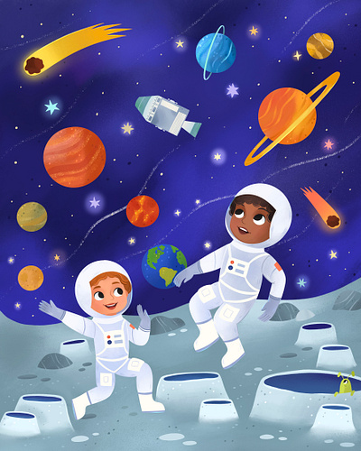 SPACE CHILDREN BOOK ILLUSTRATION book illustration character children children book illustration childrensbook illustration kidlitart picture book