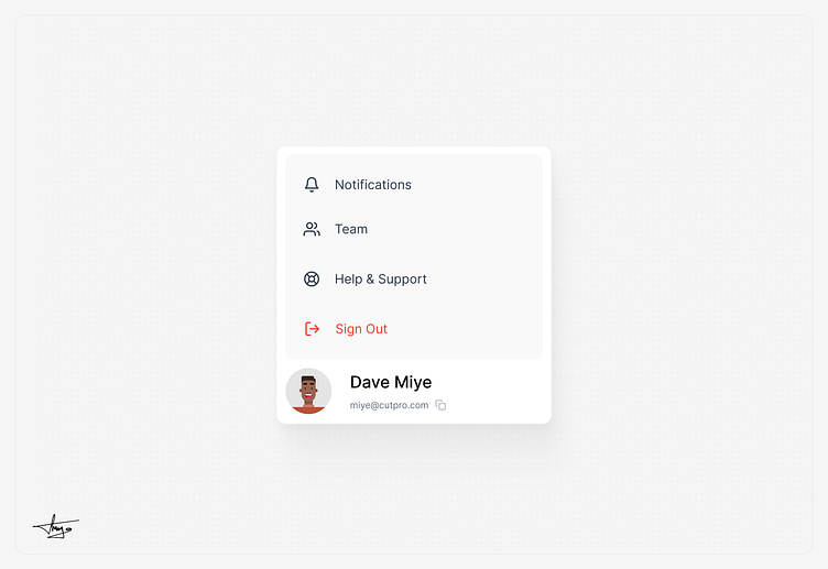 Profile Menu UI for Video Editor Saas by Dave Miye UX on Dribbble