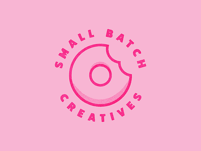 Small Batch Creatives • Logo Concept bakery brandidentity branding candy concept design donut doughnut graphic design logo microbrand pink startup vector