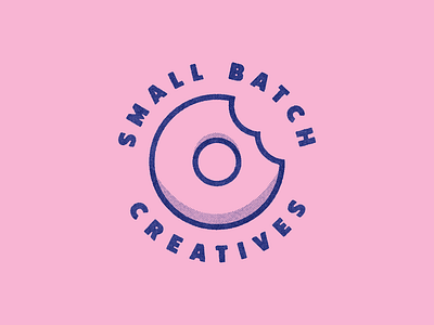 Small Batch Creatives • Logo Concept branding concept creative distressed donut doughnut eroded logo minimal modern retro screen printing simple vector vintage