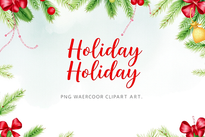 Holiday Watercolor Clipart PNG branding design graphic design illustration vector