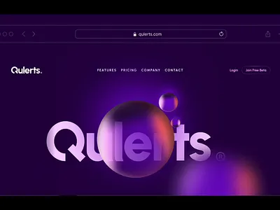 Qulerts Branding 3d animation branding color hero landing page logo qulerts webdesign webpage