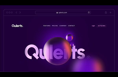 Qulerts Branding 3d animation branding color hero landing page logo qulerts webdesign webpage