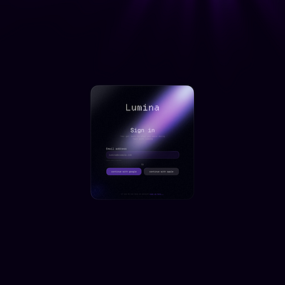 Lumina signin modal branding dark mode design darkmode design design inspiration designs inspirtions log in modal modern design purple sign in sign in ui design sign in ui design inspirations ui ux web desig web design webdesign website design