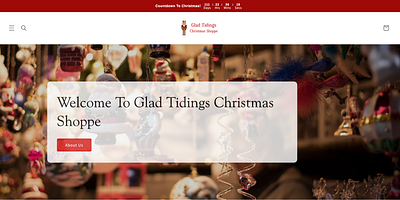 Shopify E-commerce Website - Glad Tidings Christmas Shoppe design e commerce shopify website design