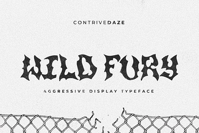 WILD FURY HARDCORE DISPLAY TYPEFACE aggressive black bold death distressed dramatic edgy graffiti groovy hardcore headline heavy metal rough style symbol tattoo typeface typographic typography