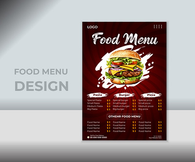 Creative Food Menu Designs burger corporate creative fast food graphic design menu modern pizza vector