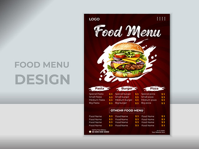 Creative Food Menu Designs burger corporate creative fast food graphic design menu modern pizza vector