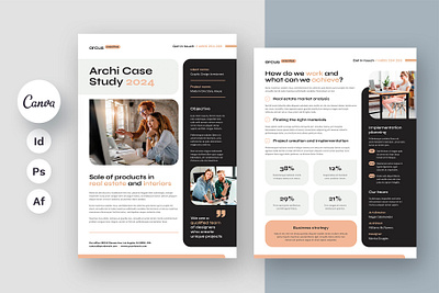 Arcus Case Study Creative Flyer Print Template annual report business document canva template case study company profile corporate doc creative agency digital product flyer design flyer template fully editable graphic design template indesign template instagram template instant download photoshop template portfolio template project proposal white paper