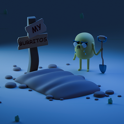 Jake And His Buried Burrito 3d animation character design graphic design illustration stylized