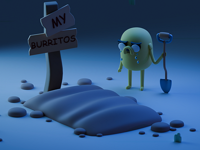 Jake And His Buried Burrito 3d animation character design graphic design illustration stylized