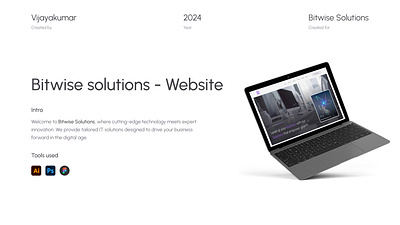 Bitwise Solutions Website animation interactiondesign itcompanywebsite laptop portfolio ui uiux ux web website