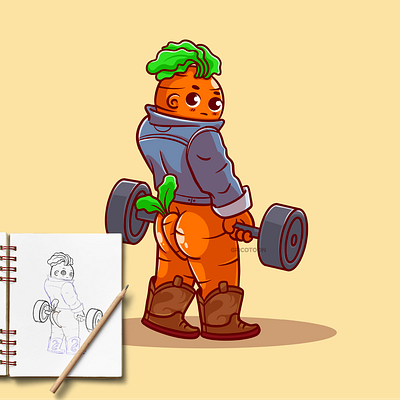 🥕Carrot Day💪 branding cartoon character characterdesign gym gymmascot illustrations mascot ui vector vectorillustrations