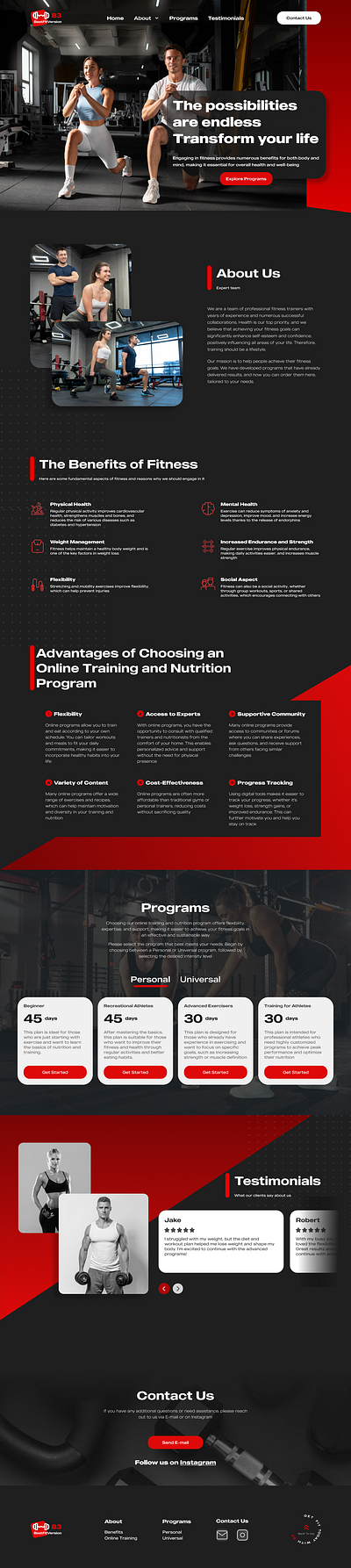 Fitness Website fitness landingpage sport ui design ux design web website