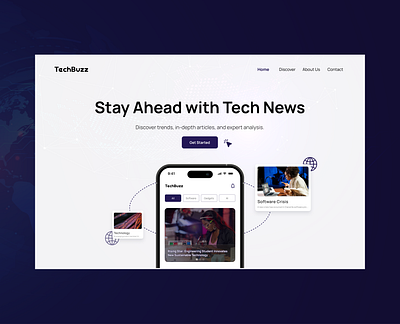 TechBuzz Hero Section ui