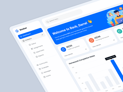 Education Dashboard - Homework Portal dashboard edtech education education dashboard education management student dashboard webapp