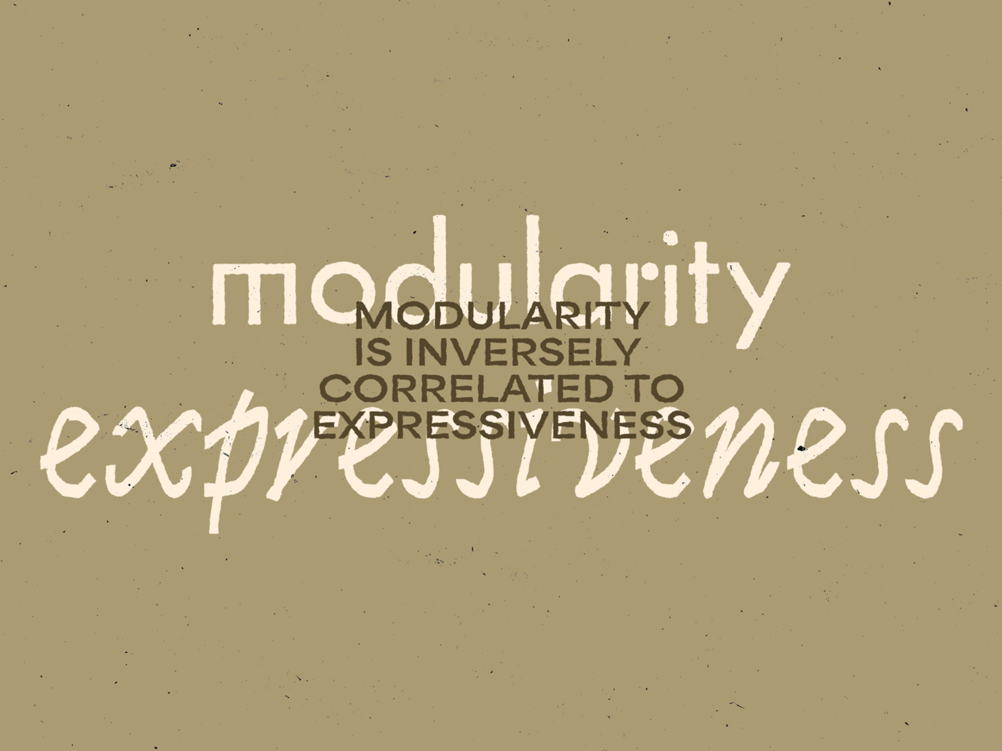 Modularity vs Expressiveness graphic design modularity poster quote texture typography