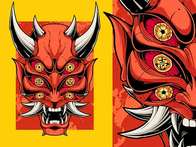 Demon Mask design graphic design illustration vector